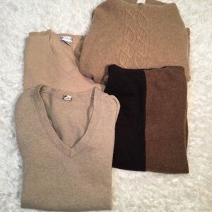 100% Cashmere Crafters Damaged 4pc lot tans